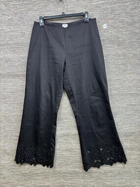 Cache Ankle Dress Pants Womens Size 10 Black Cut-out Design Mid Rise Stretch